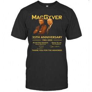 Macgyver 35Th Anniversary Thank You For The Memories Signatures T-Shirt